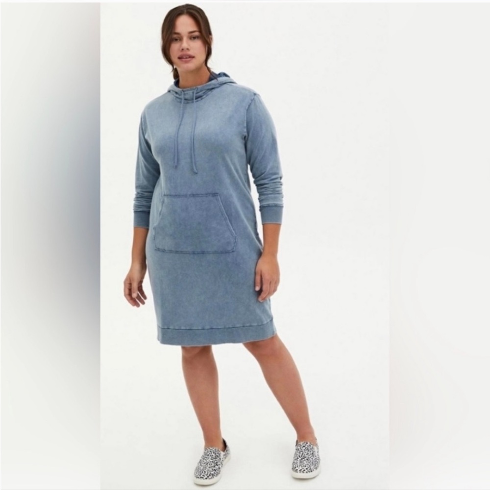 Torrid Mini French Terry Hoodie Dress Blue Size 2